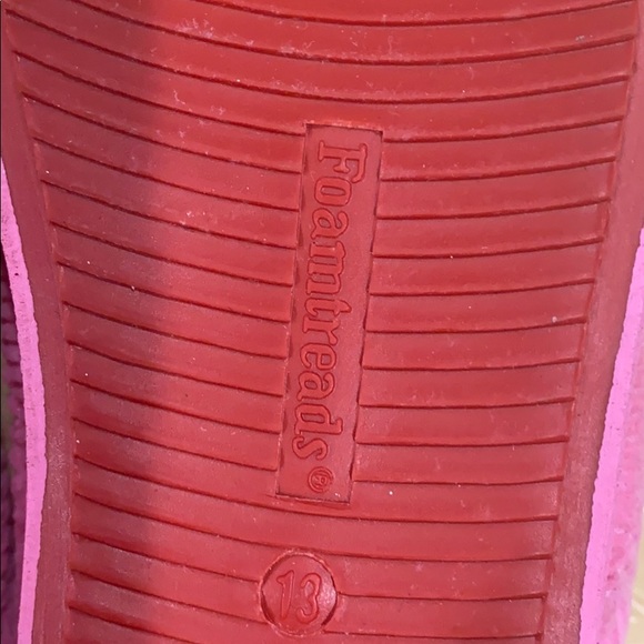 New Foamthreads corduroy pink slippers girl Sz 13 - Picture 7 of 11